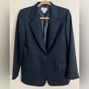 PENDLETON VINTAGE Women’s Blazer 100% Virgin Wool‎ Made in USA 8 Black Classic